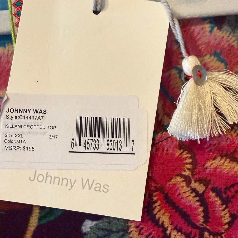 JOHNNY WAS Killiani Multicolor floral batwing cropped top/poncho, XXL - Picture 8 of 9